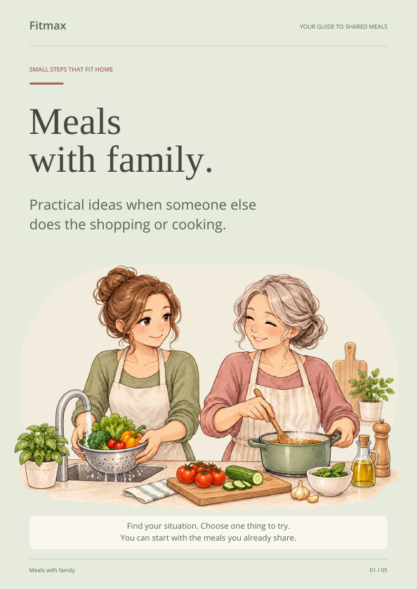 Cover of the Fitmax guide Meals with family.